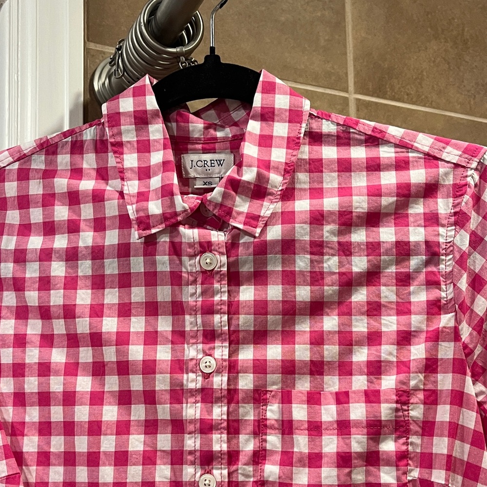 J. Crew Vibrant Pink Gingham Women’s Shirt